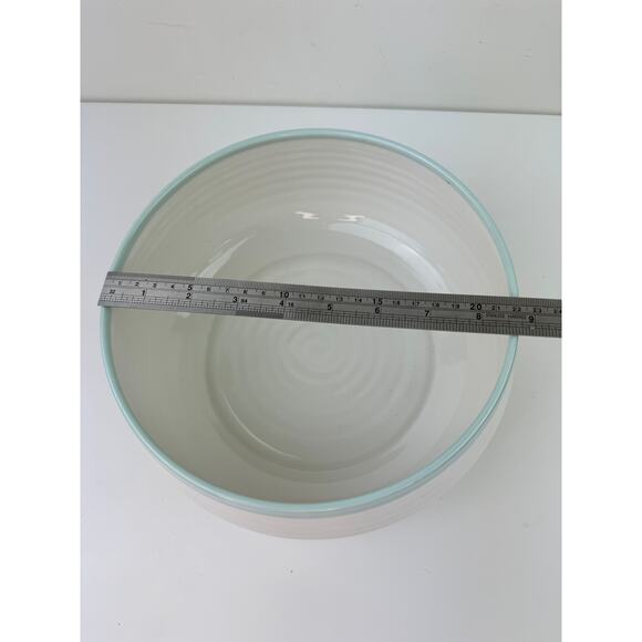 Portmeirion Sophie Conran Carnivale Celadon Aqua Band Large Salad Bowl Ceramic - Picture 5 of 7